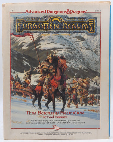 The Savage Frontier Fr5 (Advanced Dungeons & Dragons : Forgotten Realms, No 9233), by Jaquays, Paul