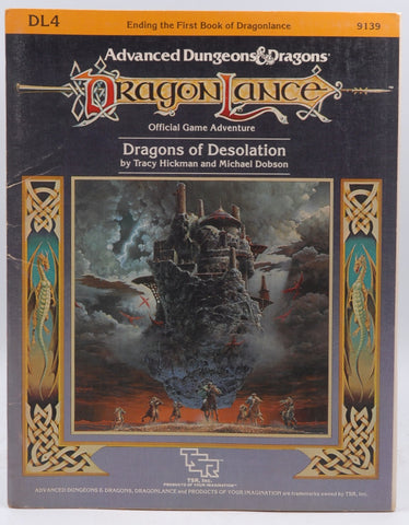 AD&D DL4 Dragons of Desolation Spine Crease, by Tracy Hickman, Michael Dobson