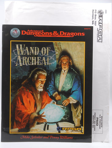 AD&D Wand of Archeal w/RPG Envelope VG++, by Mike Selinker, Penny Williams