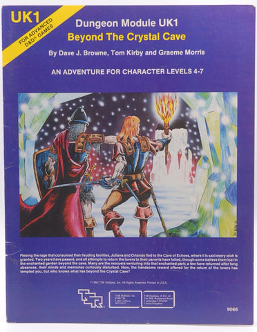 AD&D UK1 Beyond the Crystal Cave G+, by Dave J Browne, Tom Kirby, Graeme Morris