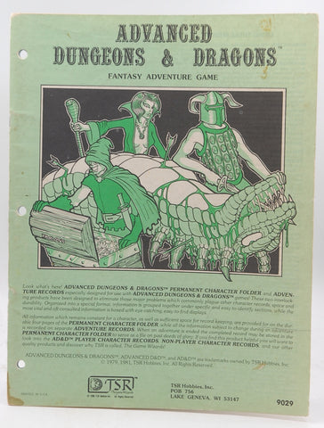 AD&D Permanent Character Folder and Adventure Records SW, by Staff