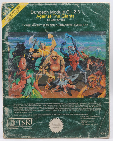 AD&D G1-2-3 Against the Giants Fair, by Gary Gygax