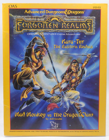 Mad Monkey vs. the Dragon Claw (AD&D/Forgotten Realms/Oriental Adventures Module OA5), by Jeff Grubb