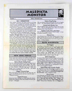 Maledicta Monitor Number 3 Spring 1991, by Reinhold Aman  