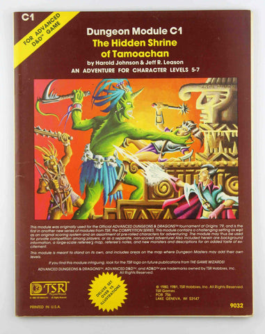 AD&D C1 The Hidden Shrine of Tamoachan Highlighting, by Johnson, Leason  