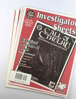 Call of Cthulhu 5th Ed Investigator Sheets, by Various  
