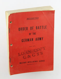 Order of Battle of the German Army April 1943 Original, by Military Intelligence  