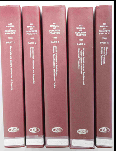 ACI manual of concrete practice 1986 (5 Parts in 5 Volumes: Complete as issued), by AMERICAN CONCRETE INSTITUTE  