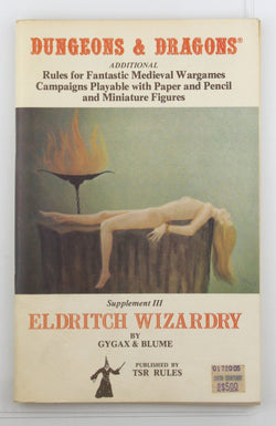 Dungeons & Dragons Supplement III Eldritch Wizardry, by Gygax, Blume  