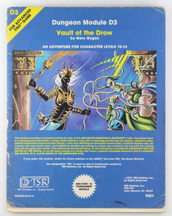 Dungeon Module D3 - Vault of the Drow (Adv. Dungeons & Dragons, D3), by Gary Gygax  