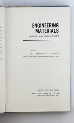Engineering Materials, by sharp, herbert  