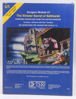 AD&D U1 The Sinister Secret of Saltmarsh VG, by Dave J Browne, Don Turnbull  